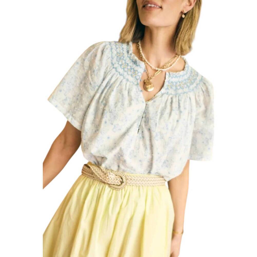 NEW BAYBALA willow smocked top in petal swiss dot
